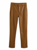 Kaffee Brown Frauen Casual PU Hosen Chaparajos Tapered Fit Hose