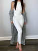 Kaffee Brown Jewel Neck Ärmelloser Reißverschluss Layered Polyester Skinny Summer One Piece Outfit