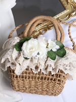 Kaffeebraun Lolita Handtasche Polyester Spitze Blumen Zubehör Lolita Zubehör