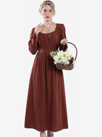 Kaffeebraunes Retro-Kostüme Plissee-Kostümkleid Damen Elegantes Tunika-Kostüm