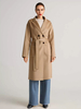 Kamelfarbener Mantel aus Woll-Kaschmir-Mischung zweireihig doppelseitig Winteroberbekleidung für Damen 2025