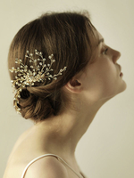 Kamm Hochzeit Kopfschmuck Gold Kristall Zweig Braut Haar Zubehör