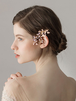 Kamm Hochzeit Kopfschmuck Gold Perlen Braut Haarschmuck