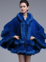 Kapuzen Kunstpelze Poncho