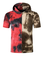 Kapuzen-T-Shirts Kurzarm Zwei Tone Tie Dye T-Shirts