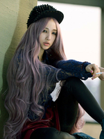 Karneval Haar Perücken im schicken & modischen Style zerzaust für Karneval in Lavender-Lila Hochwertige Synthetic Perücke