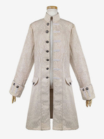 Karneval Kostüm Prince Charming Weinlese Mantel Weißer knöpft Retro- Kostüme des Jacquard für Mann Faschingskostüme