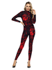 Karneval Kostüm Schwarz Rot Stretch Jumpsuit Polyester Trikot Urlaub Kostüme