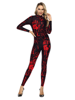 Karneval Kostüm Schwarz Rot Stretch Jumpsuit Polyester Trikot Urlaub Kostüme