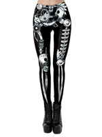 Karneval Kostüm Schwarz Silber Damen Stretchhose Polyester Skinny Holidays Kostüme