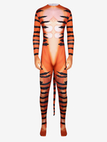 Karneval Kostüme Tiger Muster Catsuit Halloween Orc Jumpsuit