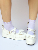Keil Ferse Leder Lolita Plateauschuhe mit Bogen