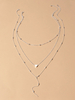 Kettenhalsketten Silber Herz geschichteten Damenschmuck