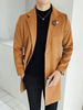 Khaki Herren Mantel Umlegekragen Langarm Regular Fit Langer