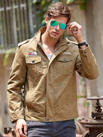 Khaki militärisch Jacke 2020 Herren Armee Stil zurück Flugzeug kurze Fracht Jacke