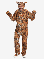 Kigurumi-Pyjamas Onesie Halloween Erwachsene Tiger Print Polyester Jumpsuit Kapuze Kigurumi Kostüme