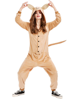 Kigurumi Pyjamas Onesie Kangaroo Erwachsene Unisex Flanell Winter Nachtwäsche Kostüm Cosplay Karneval Kostüm