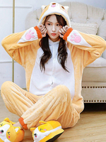 Kigurumi Pyjamas Shiba Inu Hund Onesie Erwachsene Unisex Flanell Winter Nachtwäsche Kostüm Cosplay Karneval