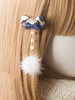 Kimono Lolita Haarnadel Pom Pom Perle Bogenfächer Blau Lolita Haarschmuck