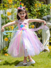 Kinder Einhorn Cosplay Kostüm Rosa Märchen Prinzessin Kleid Flügel Kopfbedeckungen 3-teiliges Set Urlaub Cosplay Kostüm Outfit