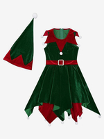 Kinder-Elfen-Weihnachts-Cosplay-Kostüme ohne Ärmel