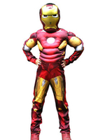 Kinder Halloween Kostüm Red Iron Man Cosplay Farbblock Roman Strick Overall Mit Maske Für Jungen Halloween