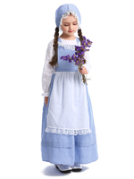 Kinder Kostüm Milkman Mädchen Cosplay Baby Blue Polyester Schürze Hut Kleid 3-teiliges Set Halloween Farmer Cosplay Kostüm