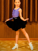 Kinder Latin Dance Kostüm Violette Mädchen Set Lycra Spandex Rock Top Tanzkostüm
