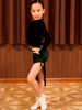 Kinder Latin Tanzkleider Schwarze Mädchen Lycra Spandex Rock Top Latin Tänzerin Tanzkostüm