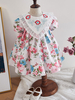 Kinder Lolita Kleid Blumendruck Kurzarm Sommerkleid