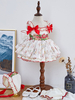 Kinder Lolita Kleid Blumenschleifen Tutu Kleid 3-teiliges Set