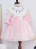 Kinder Lolita Kleid Rosa Schleifen Tüll Halbarm Tutu Kleid