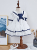 Kinder Lolita Kleid Sailor Style Tiered Flower Girl Kleid