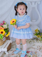 Kinder Lolita Kleid Spitze Kurzarm Tutu Kleid