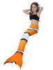 Kinder Meerjungfrau Schwanz Kostüm Kleine Mädchen Badeanzüge Orange Bikini Top Set Badebekleidung