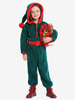 Kinder Overall für Weihnachten Grün Polyester Faser Weihnachtsferien Kostüme