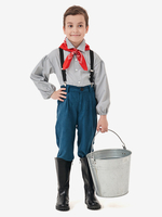 Kinder Overall Kostüm Dunkelblau Set mit Schal