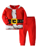 Kinder Pyjamas Rot Weihnachtsmann 2-teilig Faschingskostüme