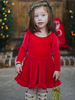 Kinder-Tunika-Kleid für Weihnachten rotes Polyester-Faser-Weihnachtsfeiertags-Kleid