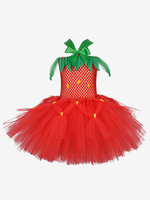 Kinder-Tunika-Kleid für Weihnachten rotes Polyester-Faser-Weihnachtsfeiertags-Partei-Kleid
