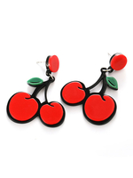 Kirsch Ohrringe Rockabilly Tropfen Ohrringe Rot Retro Frucht Schmuck