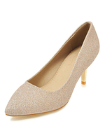 Kitten Heel Pumps Gold Spitzschuh Slip On Pumps Pailletten Party Schuhe für Frauen