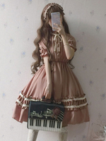 Klassisch Lolita OP Kleid 2021 Spitze Bow Ruffle Zwei Tein Lolita Ein Stück Kleid