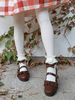 Klassisch Lolita Schuhe 2021 Ruffle Bow Fesselrieman Lolita Pumpe