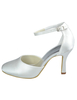 Klassische Damen Brautschuhe mit Schnalle in Weiß