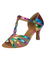 Klassische Latein Schuhe aus 8cm Sandalen für Tanzen mit Farbverlauf und Stilettos im casualen Stil
