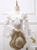 Klassische Lolita-Bluse Royal Fairytale Lace Bow Ruffle Chiffon weißes Lolita-Shirt