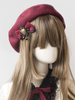 Klassischer Lolita Barett Wolle Burgunder Lolita Hut