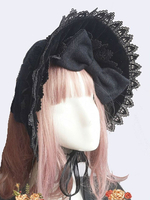 Klassischer Lolita-Hut Infanta Black Bows Zubehör Lolita-Zubehör