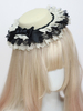 Klassischer Lolita-Hut schwarze Schleifen Rüschen Accessoire Spitze Lolita-Zubehör